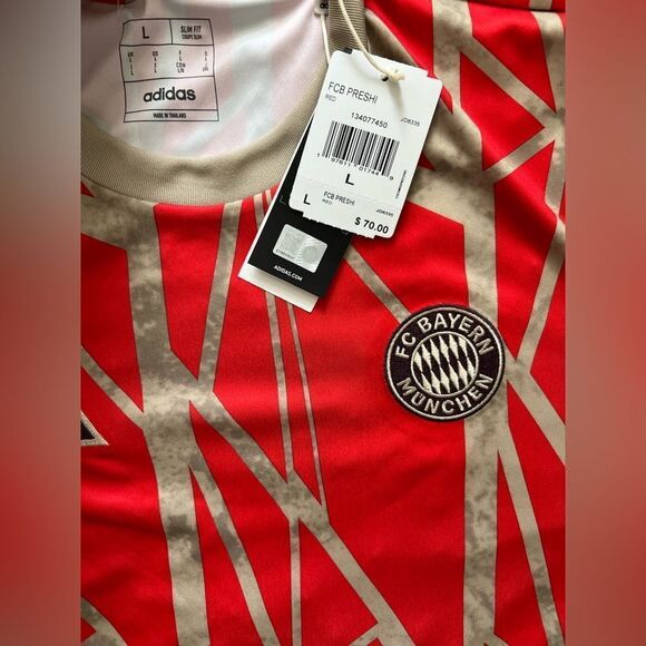Adidas Bayern Munich FC Pre-Match Training Shirt 24/25 Red Jersey - Picture 4 of 7